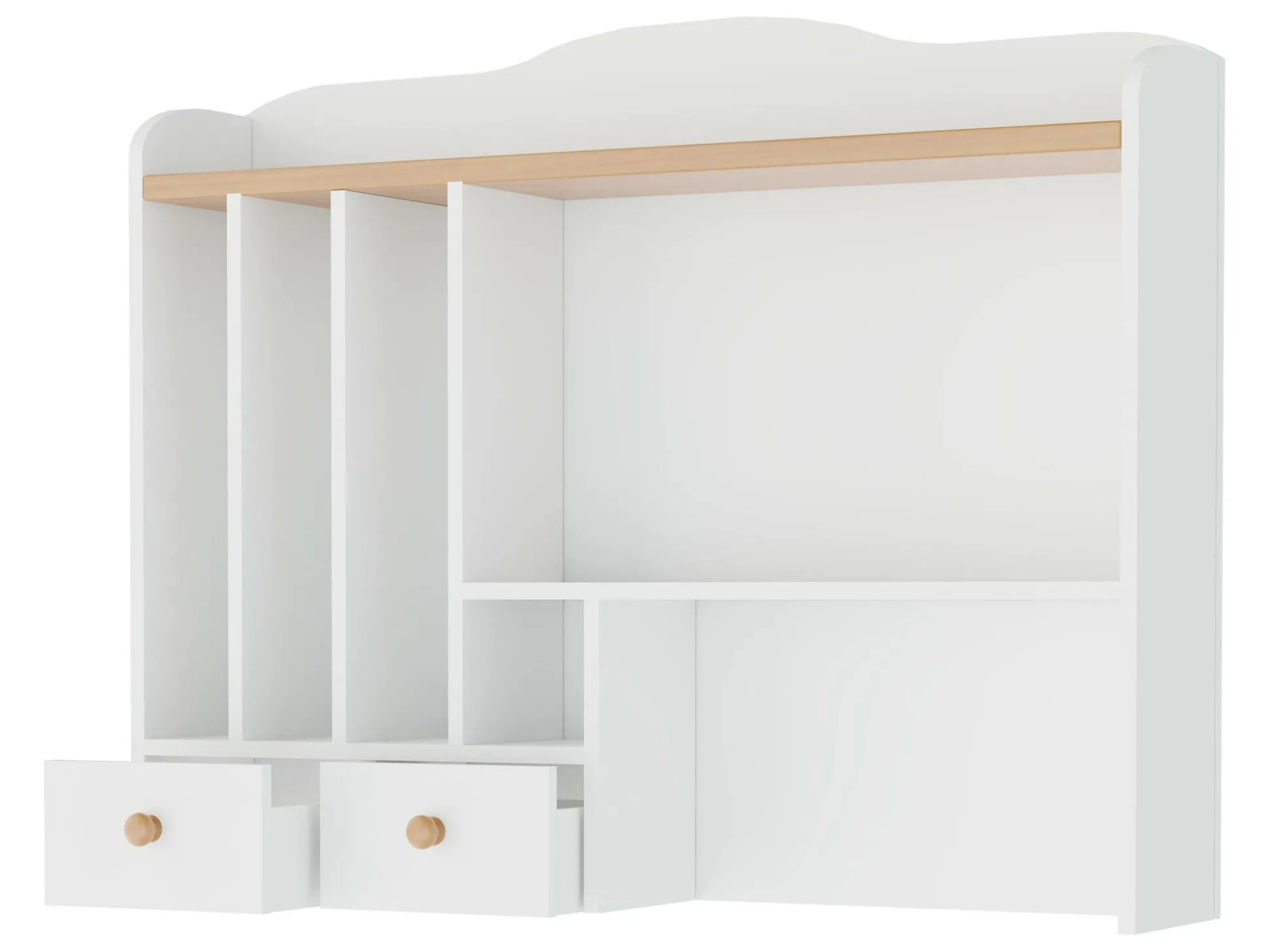 Reol Romelbo 136 (Hvid + Egetræ)