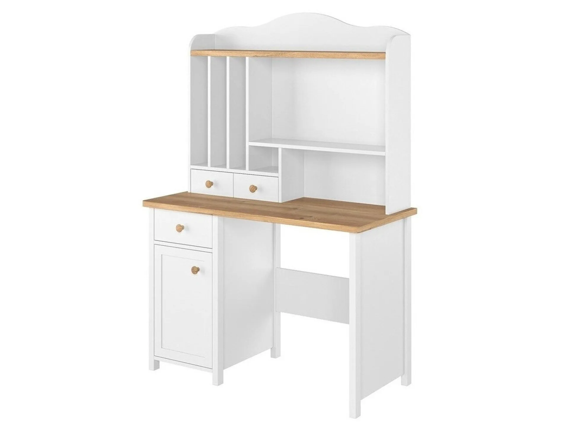 Reol Romelbo 136 (Hvid + Egetræ)