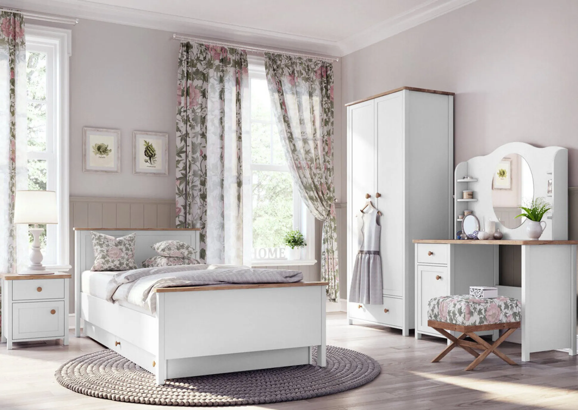 Reol Romelbo 136 (Hvid + Egetræ)