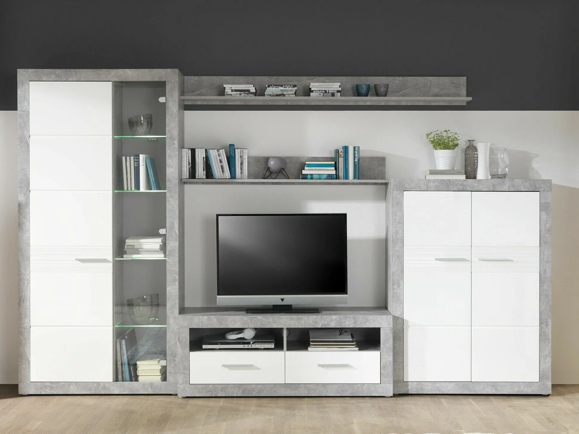 Reol Romfera 107 (Hvid + Grå)