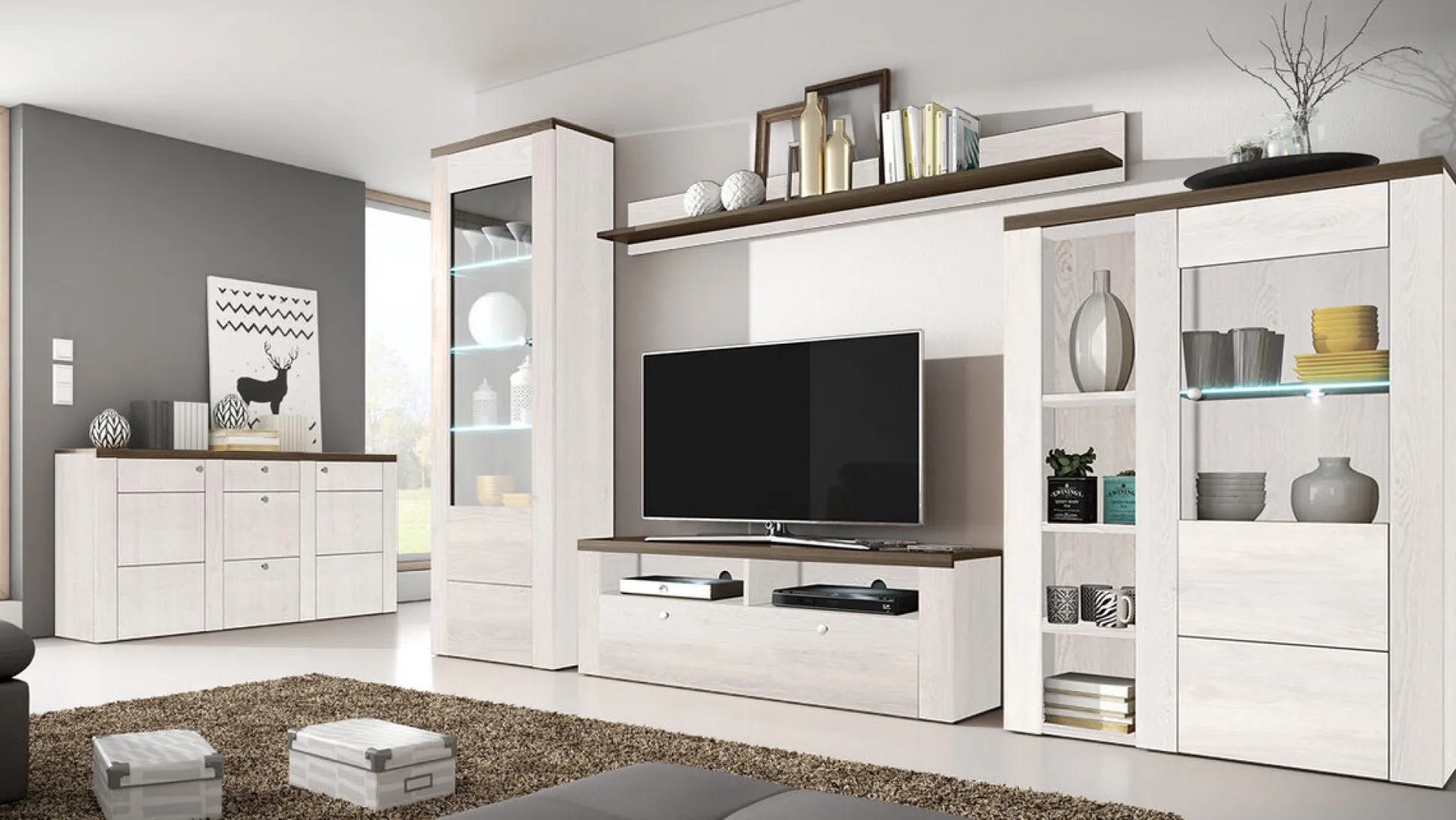 Reol Salelbo 104 (Sibu-lærk + Trøffel egetræ)