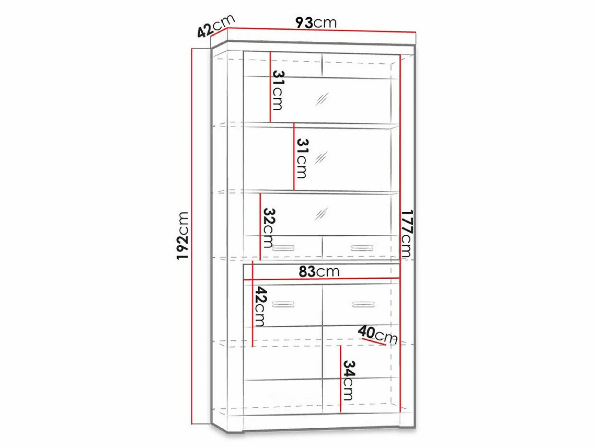 Reol Serfeno 101 (Mørk aske)
