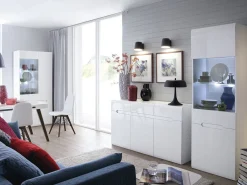 Reol Serveso 114 (Hvid + Glansfuld hvid)