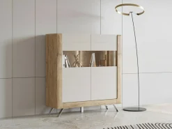 Reol Sovera 106 (Gylden eg + Lys grå)