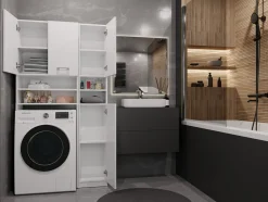 Reol til badeværelse Mandeville 128 (Hvid)