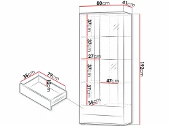 Reol Tornola 105 (Hvid + Glansfuld hvid)