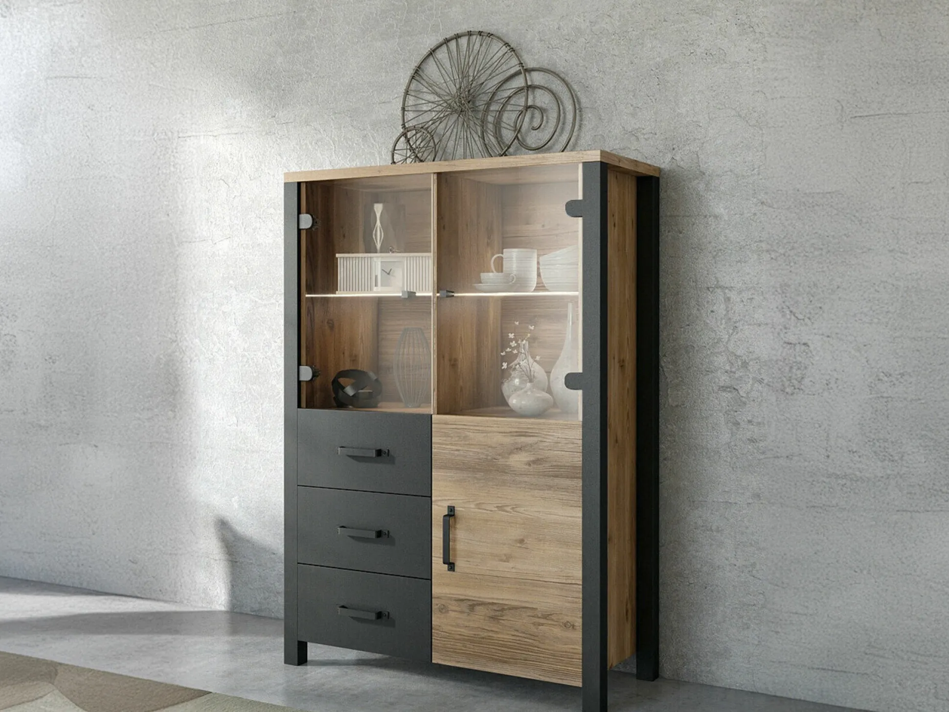 Reol Tornua 105 (Mørk gran + Mat sort)