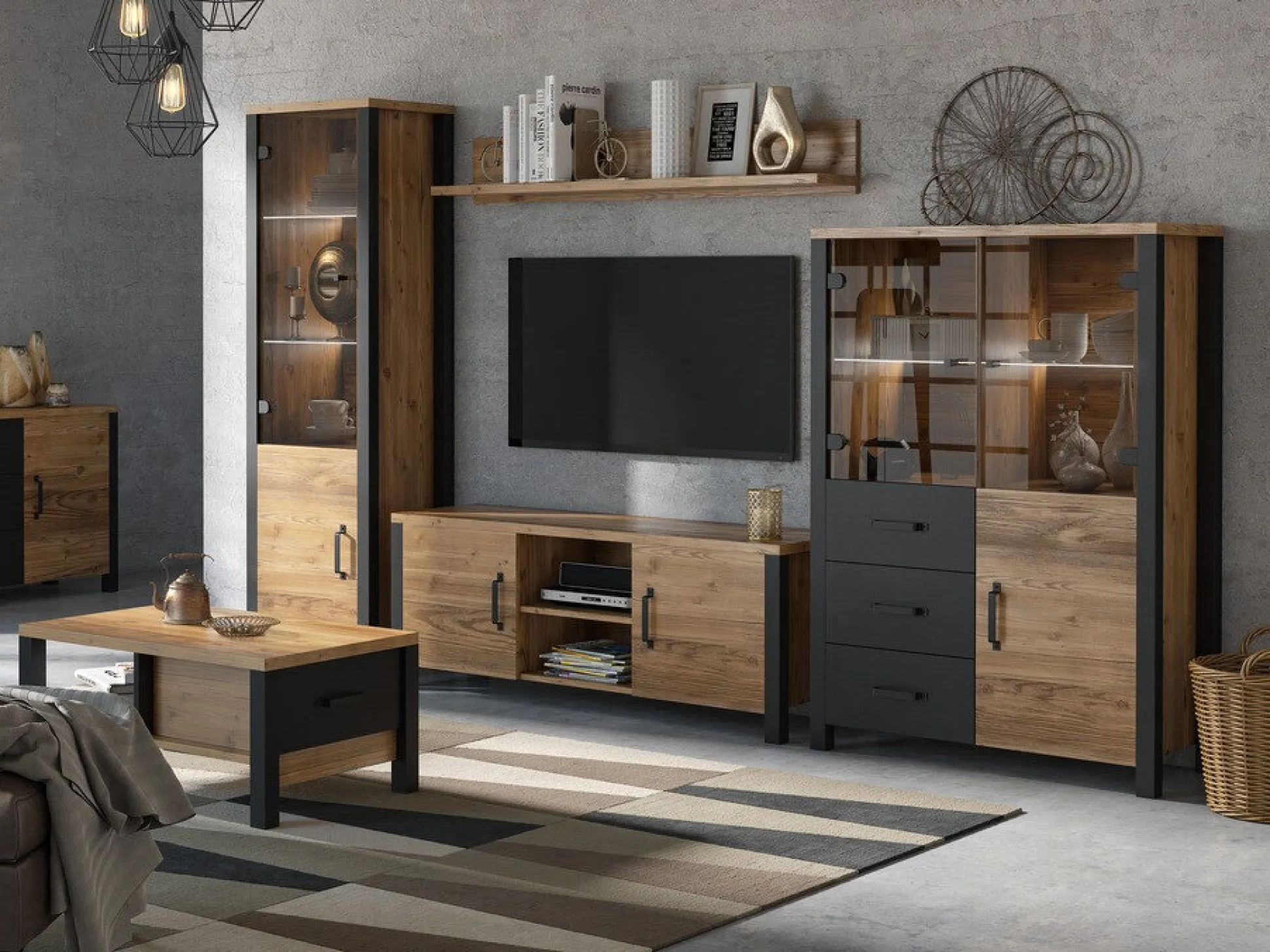 Reol Tornua 105 (Mørk gran + Mat sort)