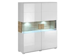 Reol Torsone 107 (Hvid + Glansfuld hvid + San remo eg)