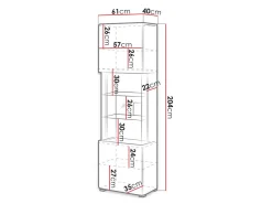 Reol Torsone 103 (Hvid + Glansfuld hvid + San remo eg)