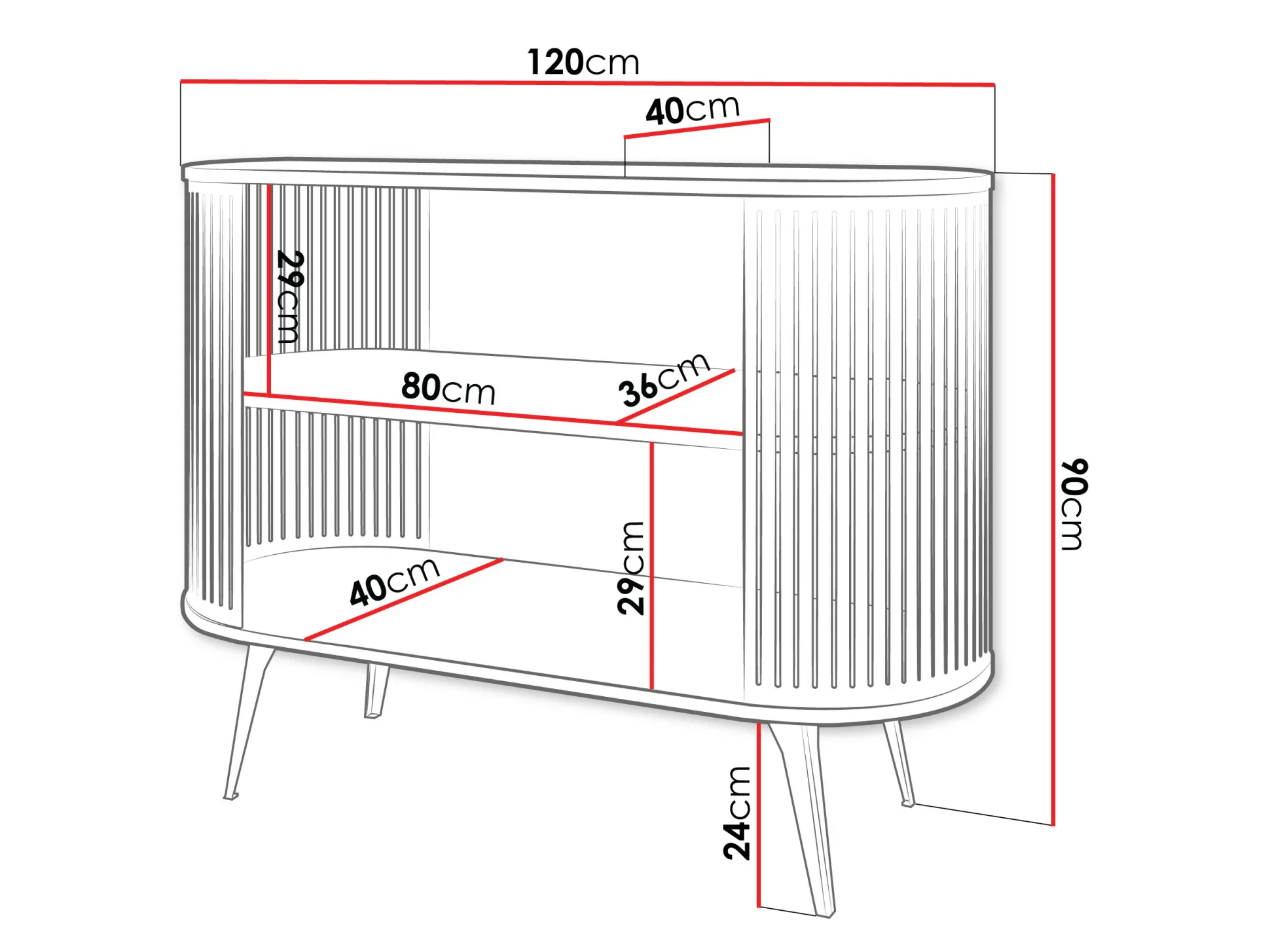 Reol Vitum II (Gylden + Sort)