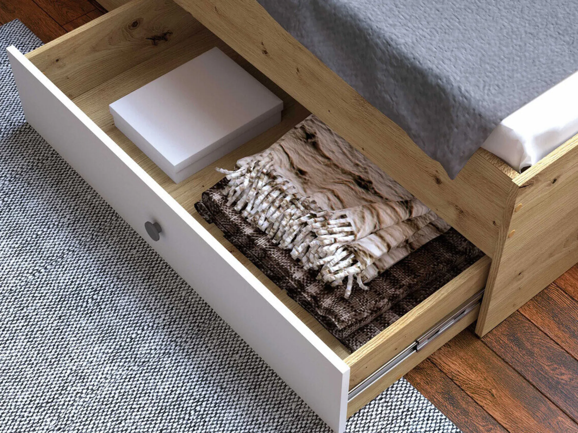 Seng Almira 113 (Artisan eg + Hvid)