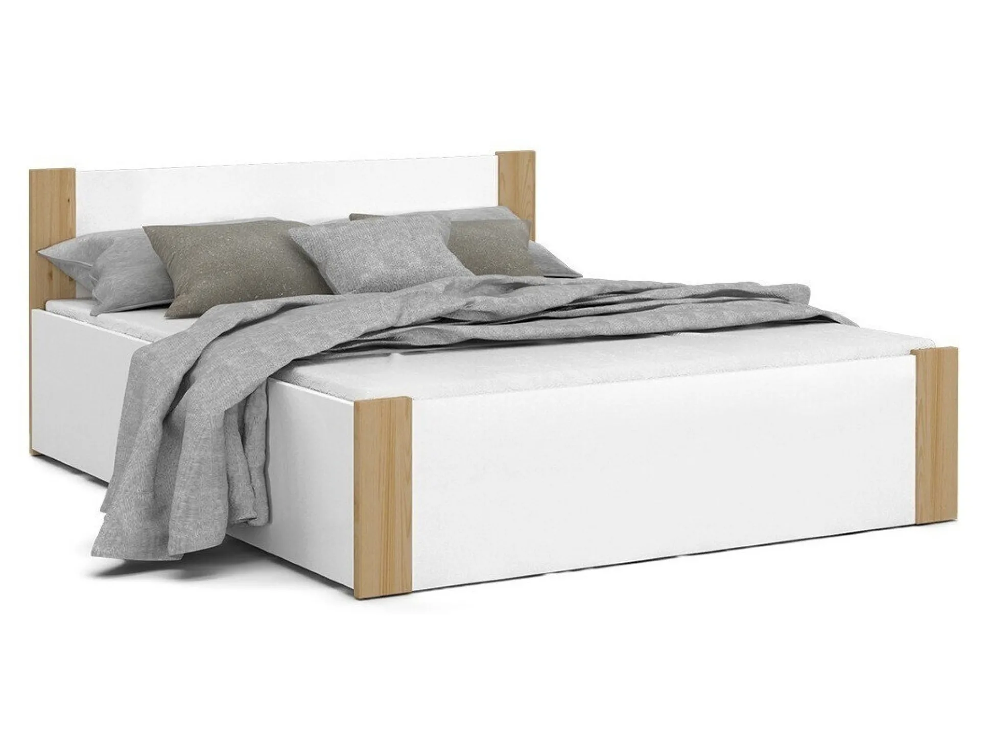 Seng Aurora 154 (Hvid + Fyrretræ)