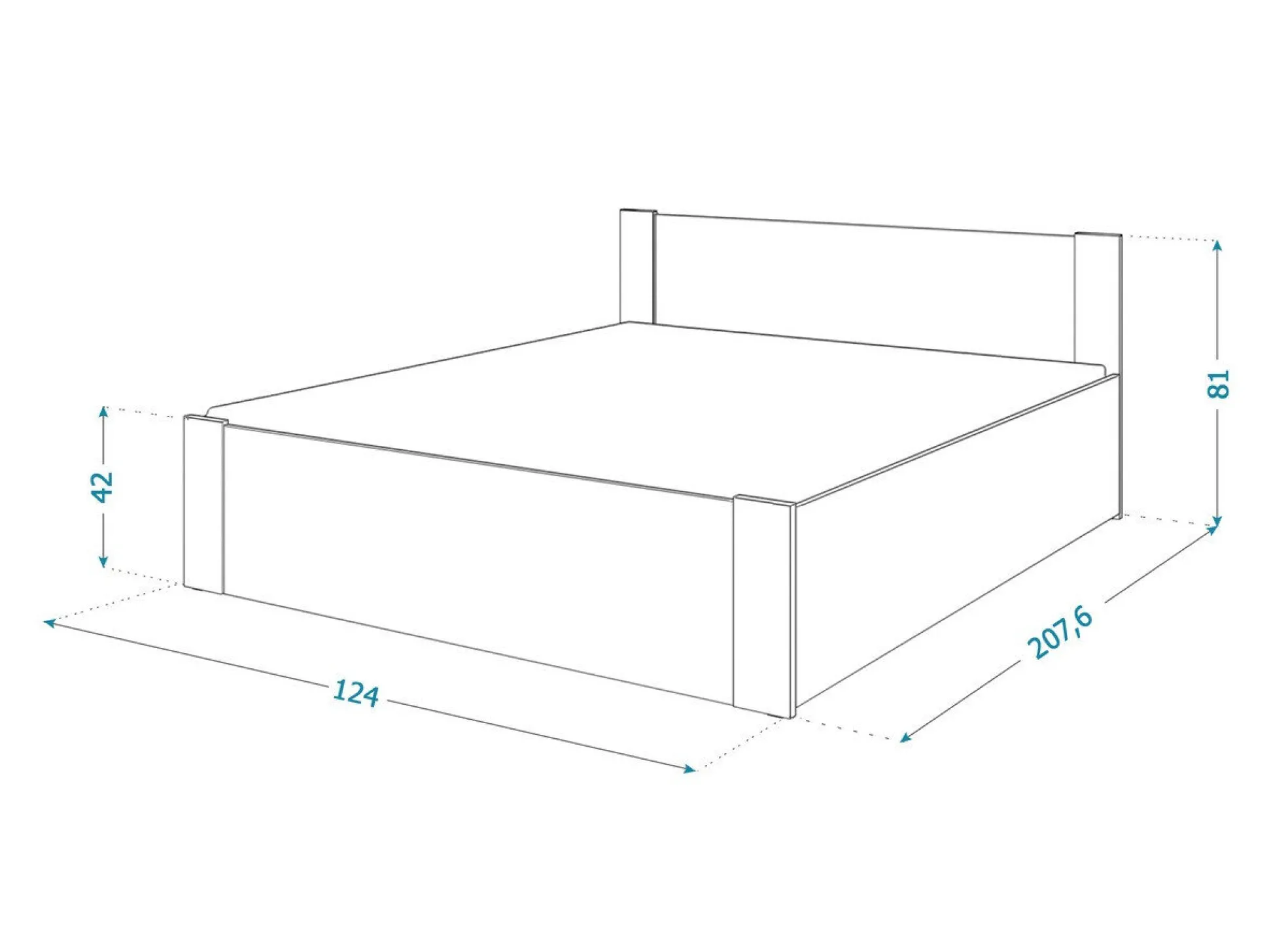 Seng Aurora 154 (Hvid + Fyrretræ)