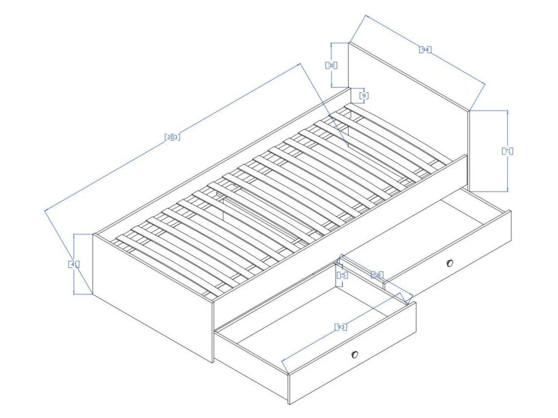 Seng Mirelbu 112 (Artisan eg + Glansfuld hvid)