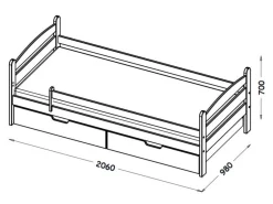 Seng Ogden 166 (Lyst træ)