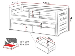 Seng Vista 113 (Hvid)