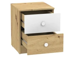 Sengebord Almira 108 (Artisan eg + Hvid)