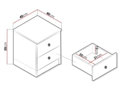 Sengebord Almira 108 (Artisan eg + Hvid)
