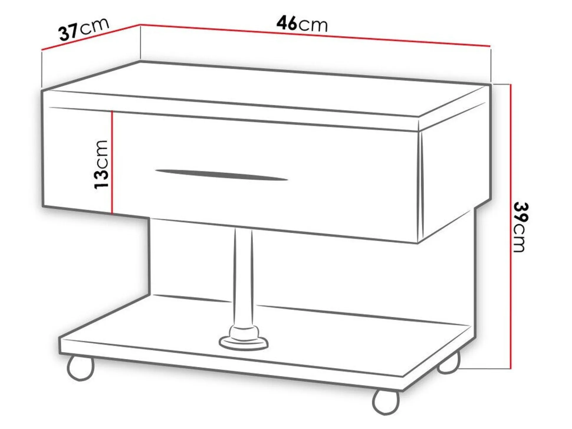 Sengebord Campus (Hvid + Glansfuld hvid)