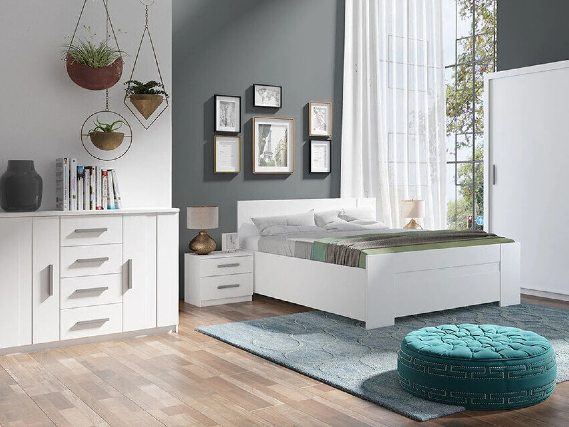 Sengebord Catromi 103 (Hvid)