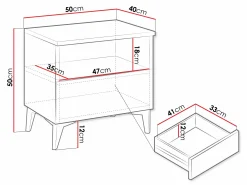 Sengebord Comfivo Arbutus (Beige + Blankt beige)