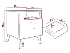 Sengebord Comfivo Capella (Kashmir + Blank kashmir)