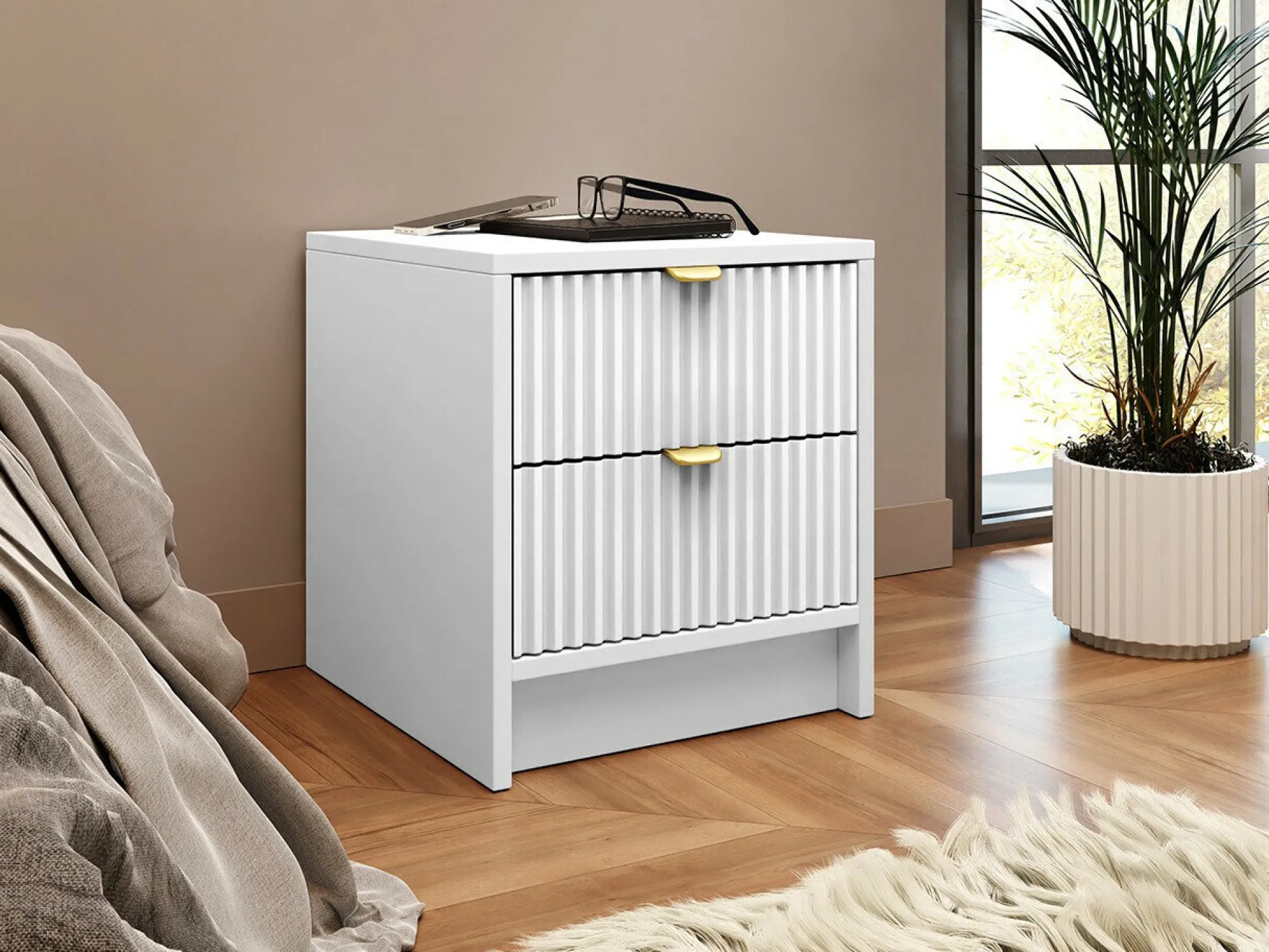 Sengebord Comfivo Papilio (Hvid)