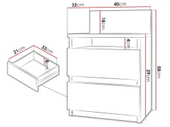 Sengebord Comfivo Structor (Hvid)