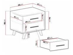 Sengebord Dortivu (Hvid)