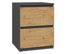 Sengebord Elbvelu 120 (Antracit + Artisan eg)