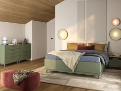 Sengebord Fertalu 102 (Grøn + Egetræ)