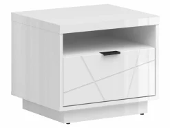 Sengebord Fivale 115 (Glansfuld hvid + Hvid)