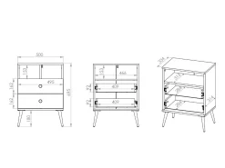 Sengebord Flonovu 111 (Mørkeblå + Gylden)