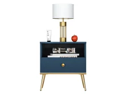 Sengebord Flonovu 105 (Mørkeblå + Gylden)