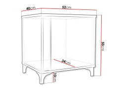 Sengebord Florem (Hvid + Glansfuld hvid + Lyst træ)