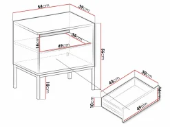 Sengebord Formis (Hvid)