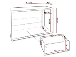 Sengebord Hederos (Hvid + Glansfuld hvid)