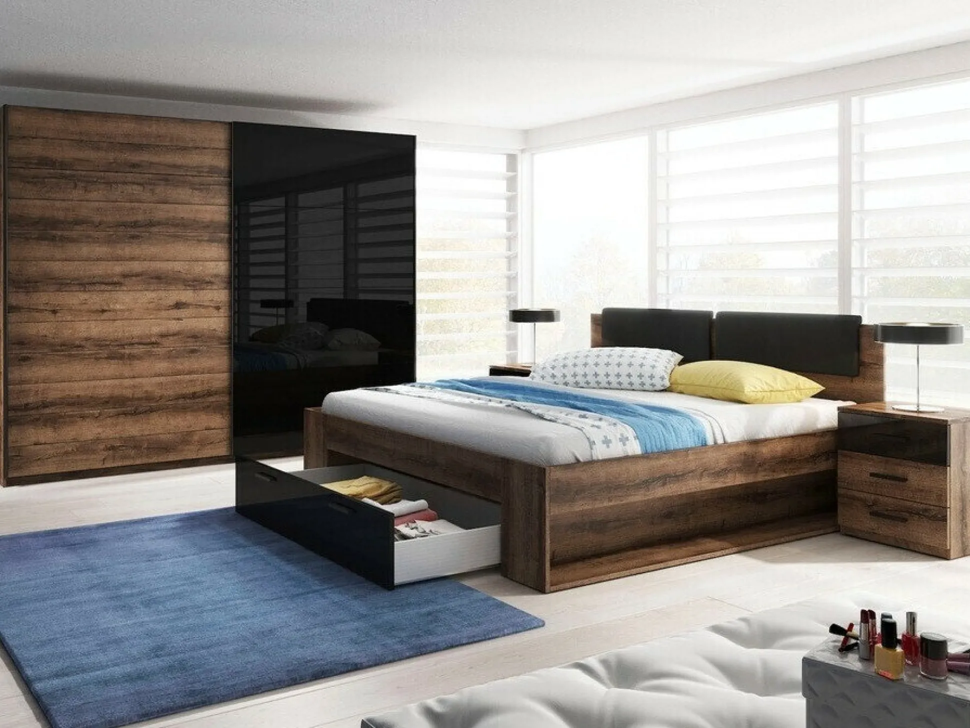 Sengebord Levruvu 107 (Kloster eg + Sort)