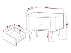 Sengebord Lufela 116 (Kashmir + Valnød)