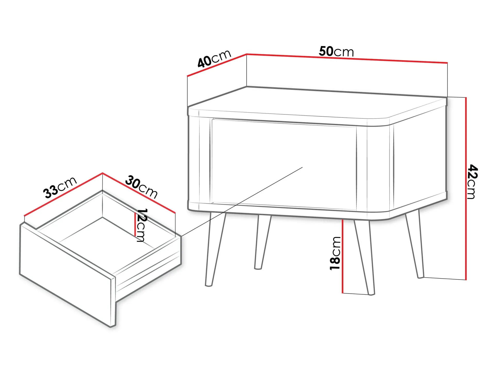 Sengebord Lufela 116 (Kashmir + Valnød)