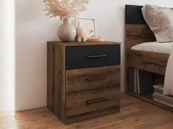 Sengebord Melvele 100 (Kloster eg + Sort)