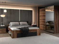 Sengebord Melvele 100 (Kloster eg + Sort)