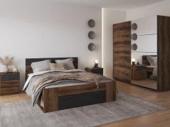 Sengebord Melvele 100 (Kloster eg + Sort)