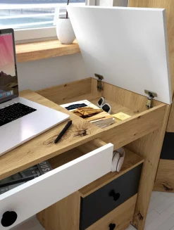 Sengebord Mirelbu 108 (Artisan eg + Sort)