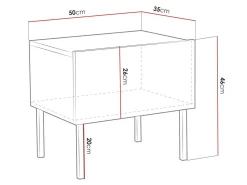 Sengebord Natar (Hvid + Glansfuld hvid)