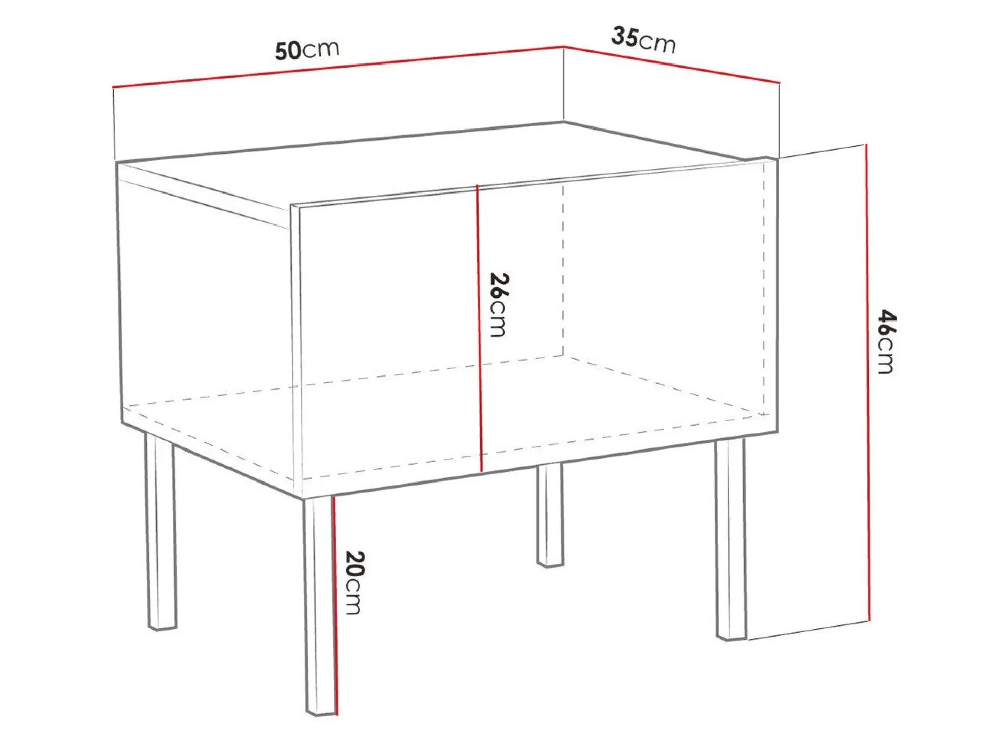 Sengebord Natar (Hvid + Glansfuld hvid)
