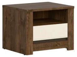 Sengebord Ophevaru 115 (Glossy cream + April egetræ)