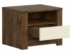 Sengebord Ophevaru 115 (Glossy cream + April egetræ)