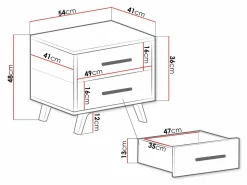 Sengebord Rosa (Grøn + Gylden)